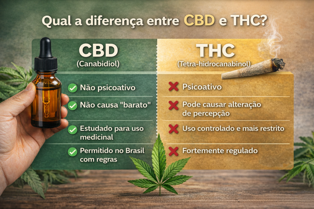 Qual a diferença entre CBD e THC?